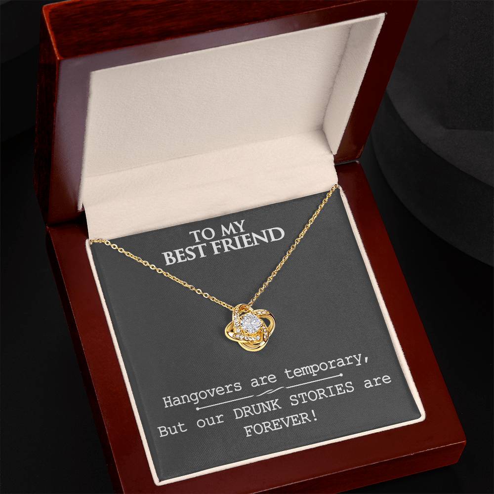 Gifts Necklace For Best Friend, To My Best Friend Love Knot Necklace From Friend, Best Friend Birthday Gift Necklace, Long Distance Best Friend Necklace, Best Friend Anniversary Jewelry Gift