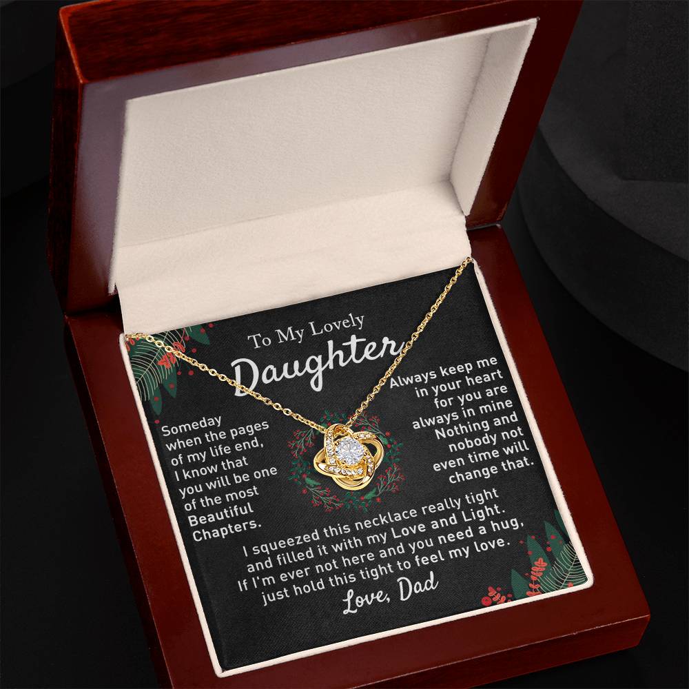 To My Beautiful Daughter Love Knot Necklace, Gift For From Mom, Necklace Daughters Necklaces Mom With Jewelry Women Mother A Necklaces Beautiful Daughter, Mother And Daughter Necklace Gift For Girl