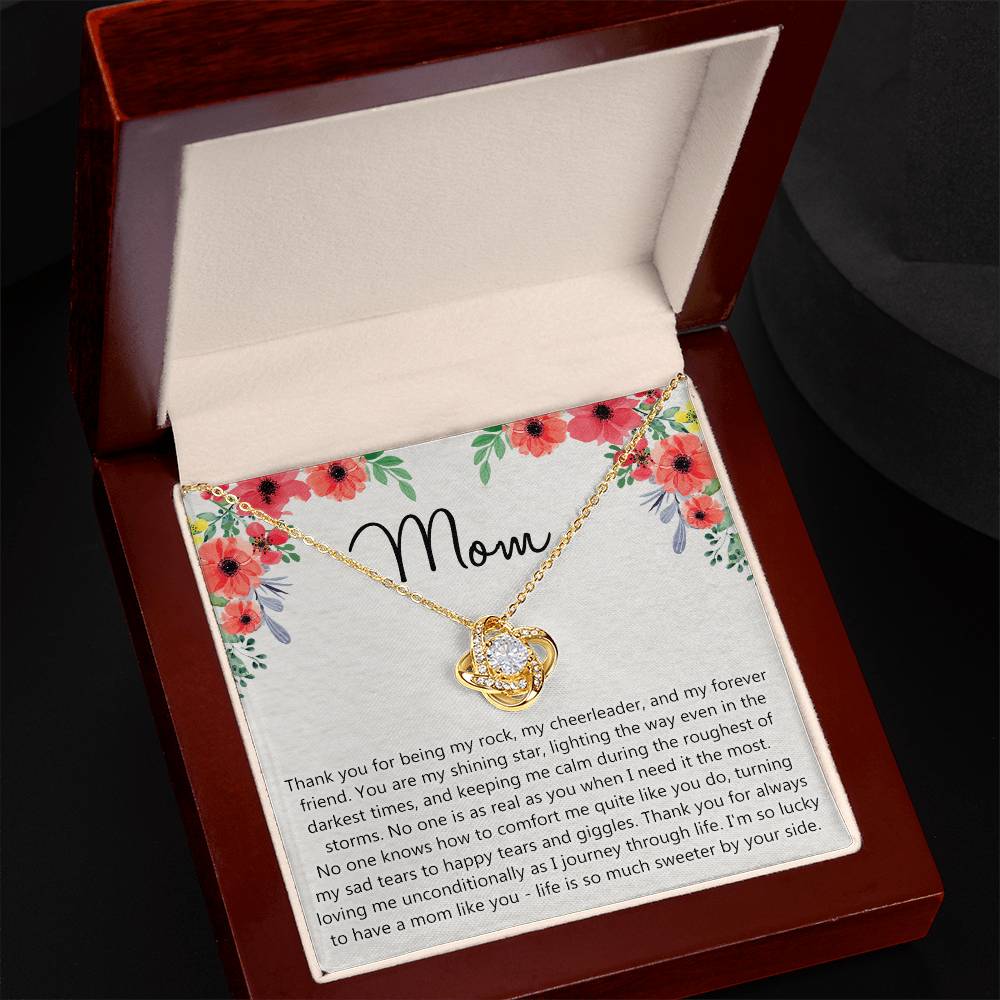 Mom Gift Necklace, Mother's Day Necklace Gift For Mom, To My Mom Love Knot Necklace Gift for Mom, Gift Anniversary Mother And Daughter Thank You Gift Pendant Jewelry Gift For Women Mom From Daughter