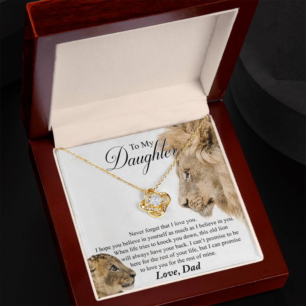 To My Daughter Gift Necklace This Old Lion Will Always Have Your Back Necklace Daughter Necklace From Dad - Daughter gifts from dad Includes Gift Box Jewelry Gift For Girls, Little Girl Necklace