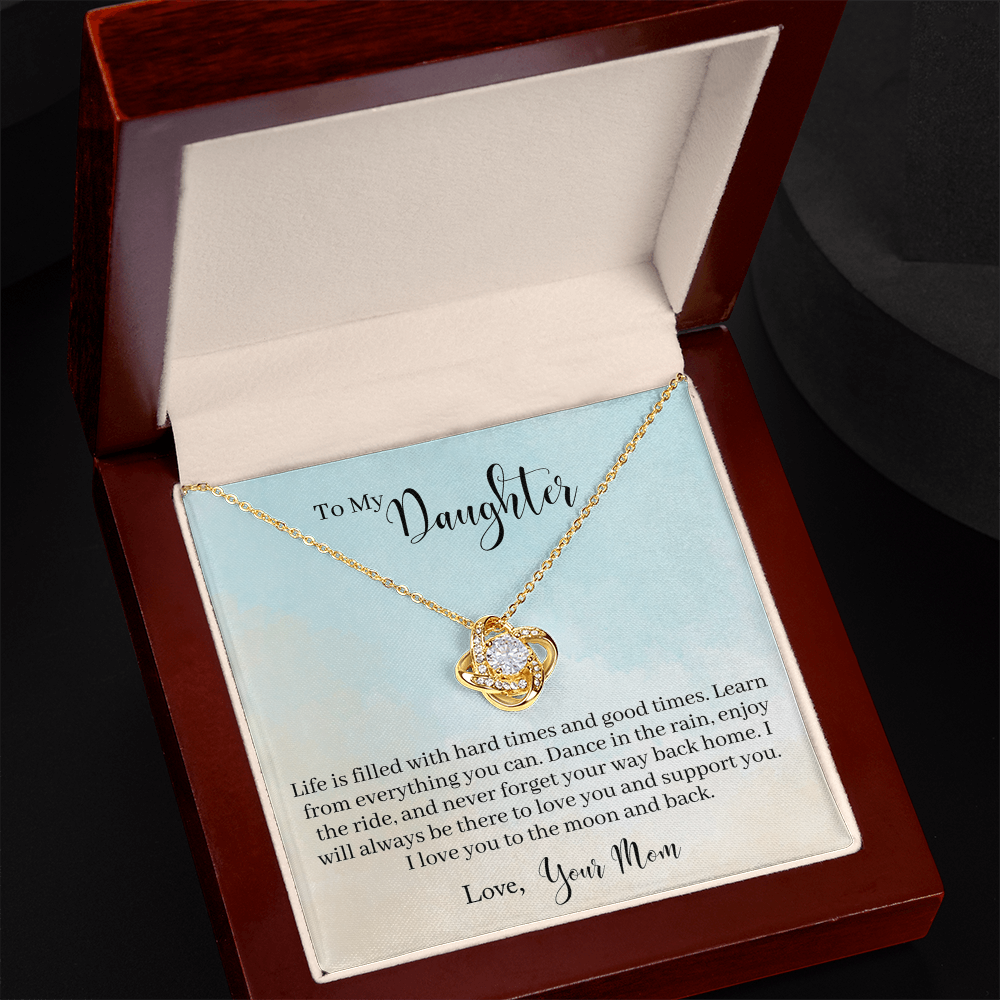 To My Daughter Love Knot Necklace From Mom, Happy Graduation Gift Necklace, Mother And Daughter Love Knot Necklace, Daughter Gift Necklace From Mommy Mother To Daughter Jewelry Gift For Girls