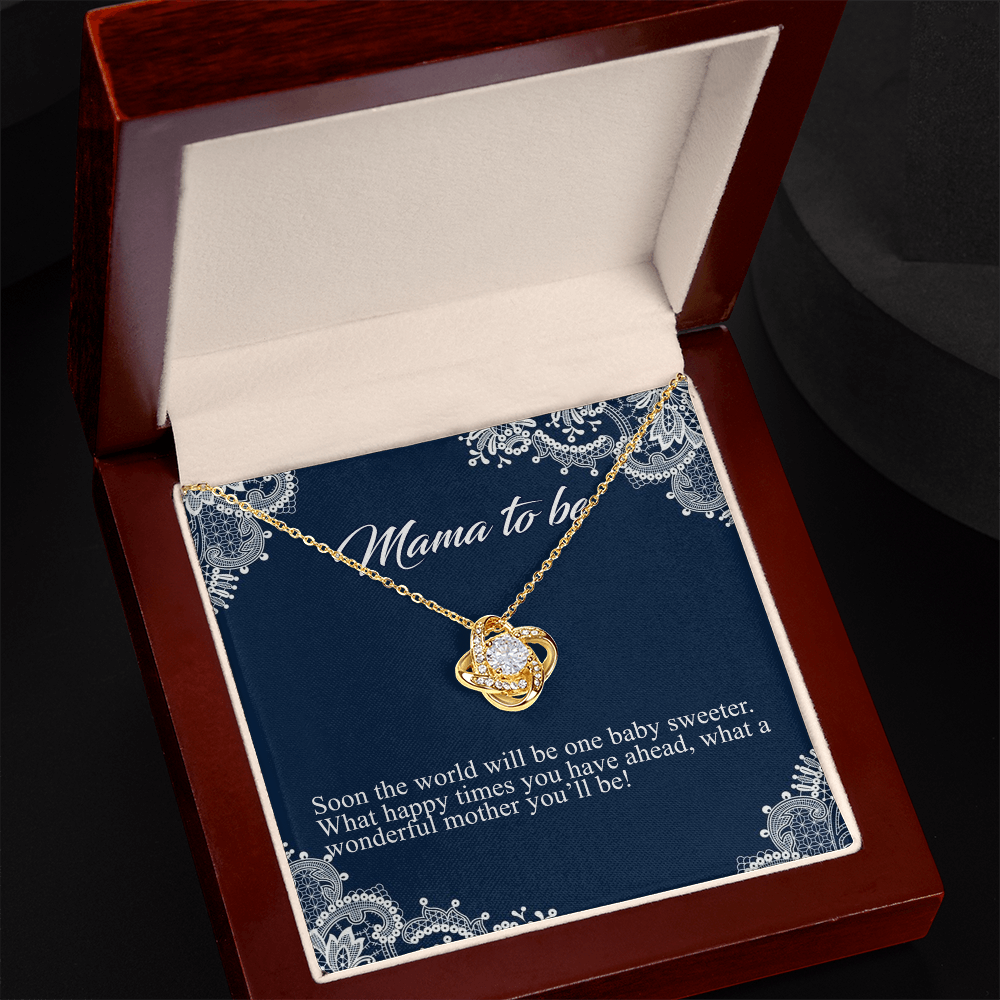 Mama To Me Gift Necklace, To My Mom Love Knot Necklace Gift For Mom From Daughter, Soon The World Mom Jewelry Gift For Women, Mother, Womenderful Mother Gift Necklace For Mama To be Pendant Gift