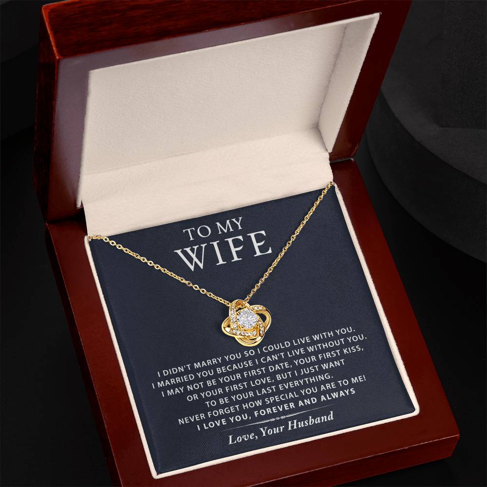 To My Wife Necklace From Husband, Wife Gift Necklace, Husband And Wife Love Knot Necklace - Necklace For Wife From Husband Marry Gift Necklace On Birthday Gift, Anniversary, Valentine Day, Christmas