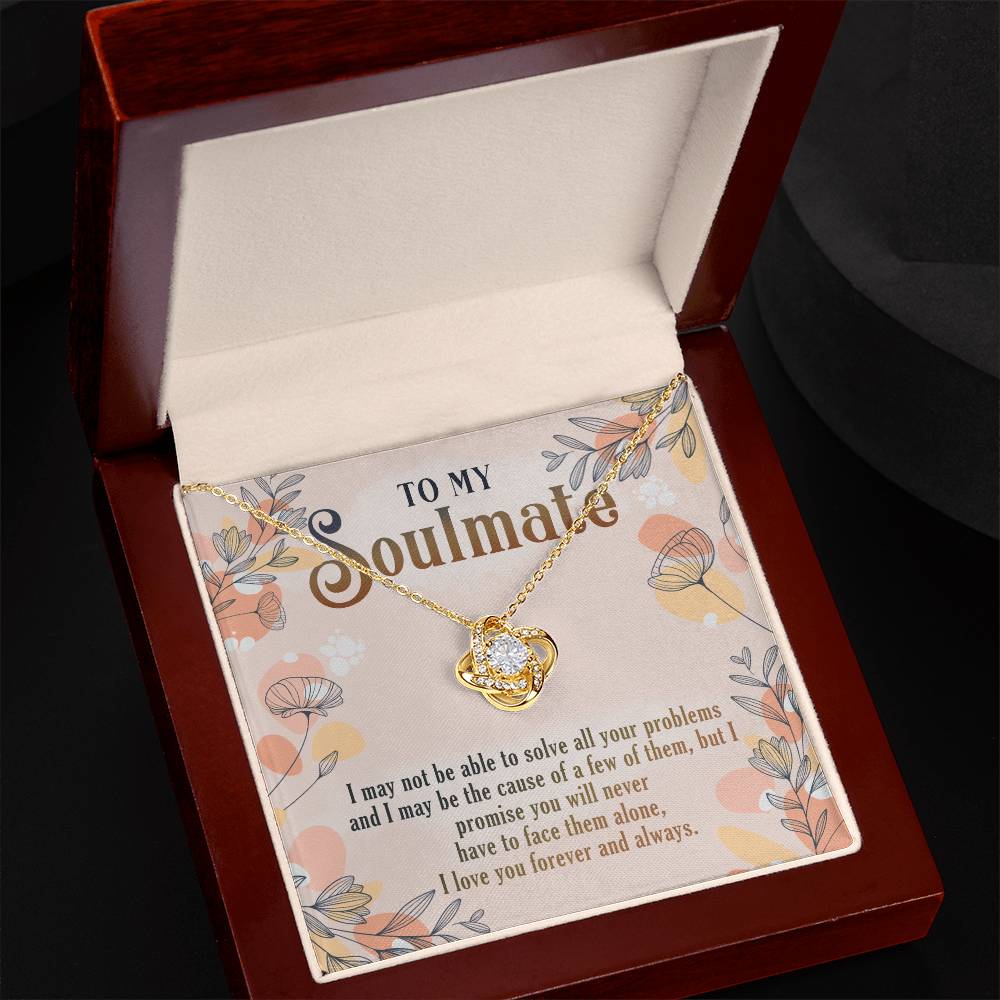 To My Soulmate Necklace Gift From Husband, Boyfriend To Wife, Girlfriend, Soulmate Gift Love Knot Necklace On Valentines Day Christmas Necklace for Her Romantic, Jewelry Gift For Women