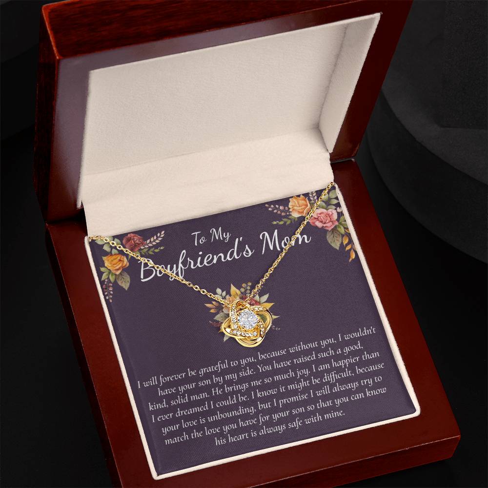 To My Boyfriends Mom Necklace From Girlfriend, Gifts Necklace for Boyfriend's Mom, Thank You Gift Necklace For Boyfriend's Mom, Boyfriends Mom Love Knot Necklace For Her, On Mothers Day, Christmas