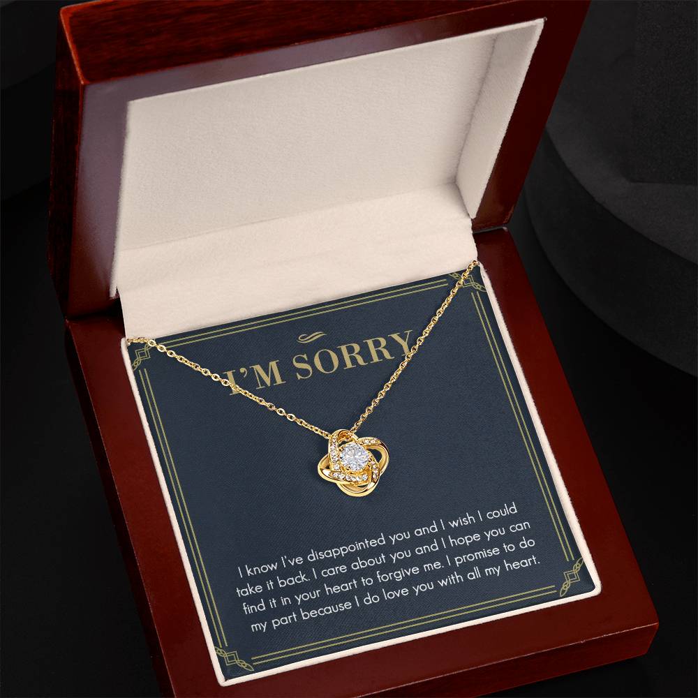 I'm Sorry Gift Necklace For Her, For Girlfriend, Soulmate, Please Forgive Me Gift Necklace, I'm Sorry Love Knot Necklace From Boyfriend, Husband - Love Knot Pendant Gift For Girlfriend, Soulmate