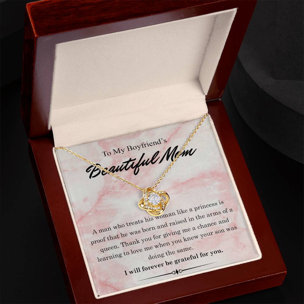 To My Boyfriends Beautiful Mom Necklace From Girlfriend, Gift Necklace For Boyfriend's Mom Jewelry For Mom On Mothers Day For Boyfriend Mom, Boyfriend's Mom Christmas Necklace Gift for Bf Mom