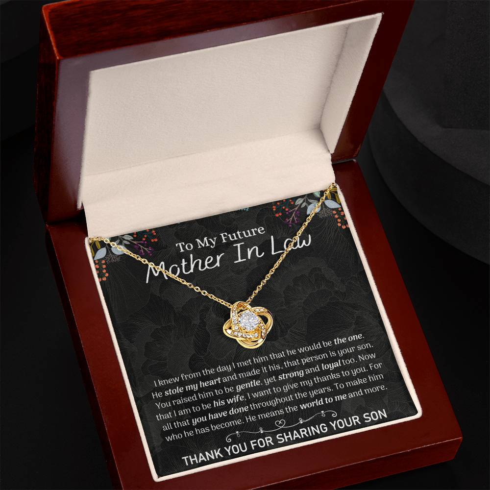 To My Future Mother In Law Necklace, To My Mother In Law Love Knot Necklace From Son, Future Mother In Law Gift Necklace, Future Mother In Law Pendant Gift, Jewelry Gift For Women, Mother In Law