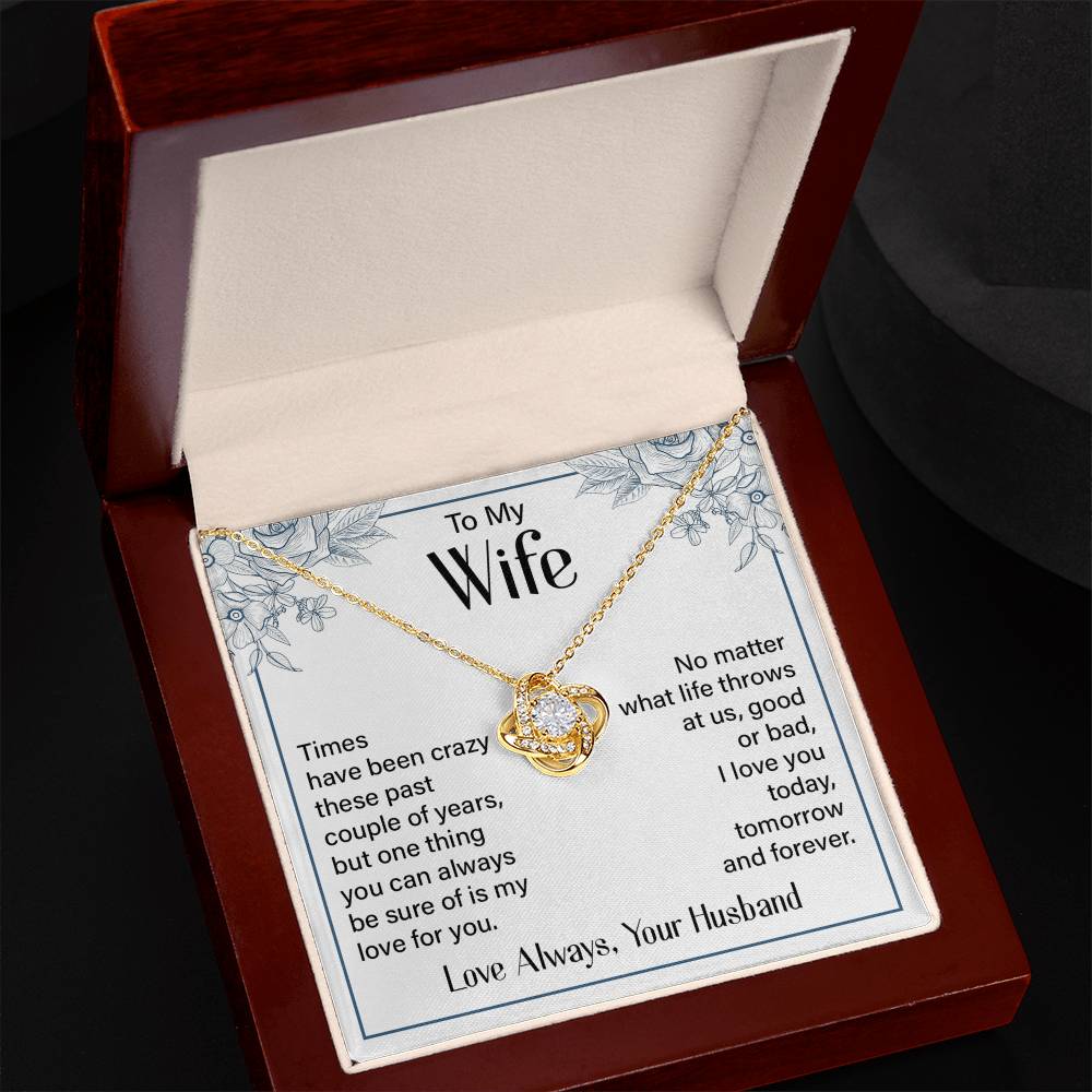 Love Always Your Husband Necklace, To My Wife Necklace From Husband, Future Wife Love Knot Necklace, Jewelry Gift For Women, Badass Wife My Love For You Gift Necklace Soulmate Gift Love Knot Pendant