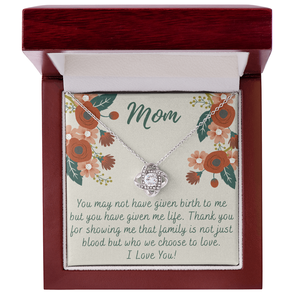 To My Mom Love Knot Necklace Gift for Stepmom Birthday Present Idea for Mother