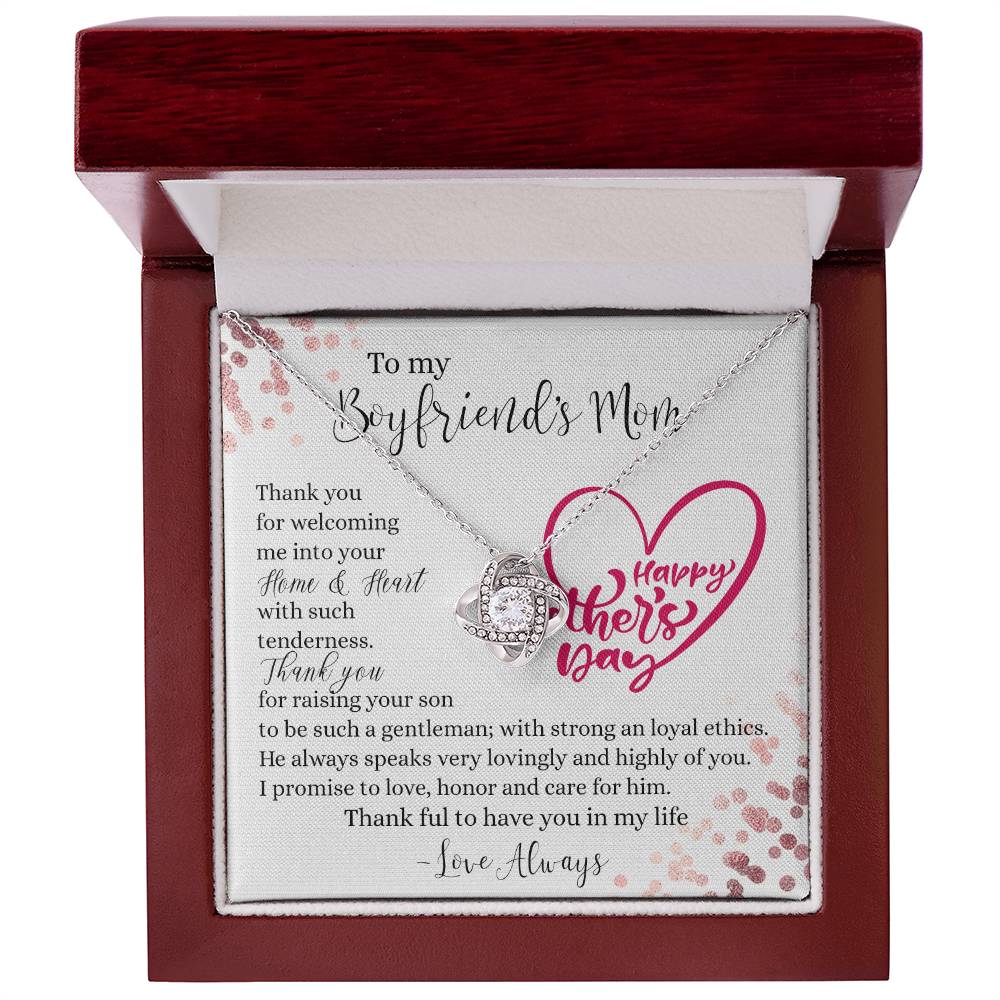 To My Boyfriend's Mom Necklace From Girlfriend, Gift Necklace To Boyfriends Mom, Necklace For Boyfriend's Mom On Mothers Day Birthday Gift Christmas Anniversary, Happy Mother's Day Jewelry For Women