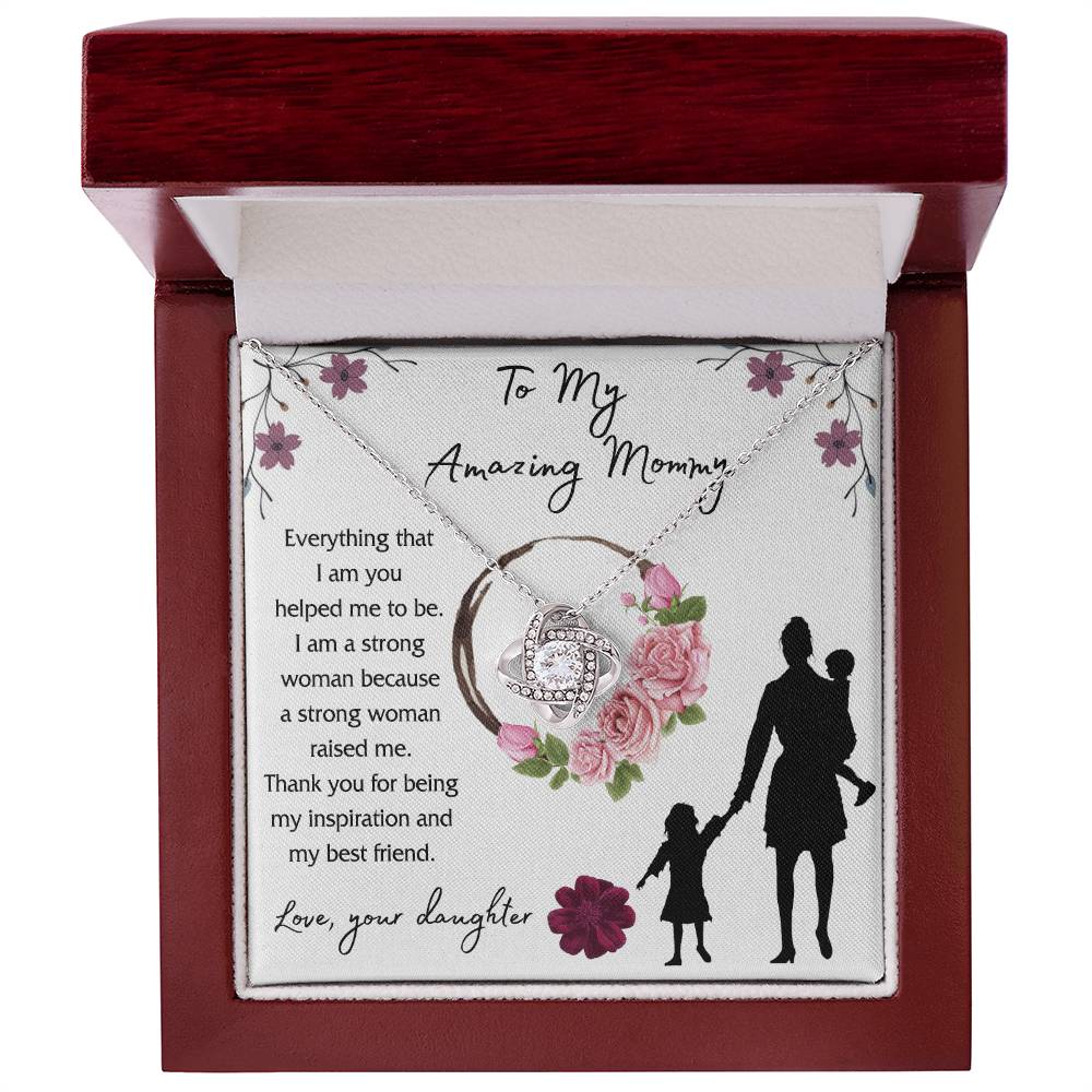 Mom And Daughter Gift Necklace, To My Amazing Mom Necklace From Daughter, Necklace Gift For Mom On Birthday Gift Anniversary Mother's Day Necklace Gift Mom Love Knot Necklace Jewelry Gift For Women
