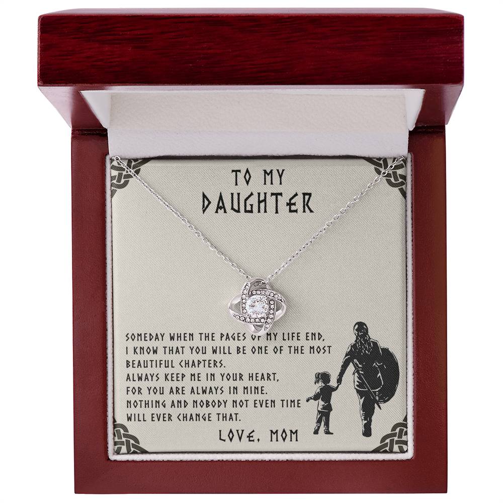 Mother Daughter Gift Necklace, Mother To Daughter Gifts From Mom, Necklace For Her, Viking To My Daughter Necklace From Mom On Graduation Gift, Birthday Christmas For Badass Daughter Beautiful Girl