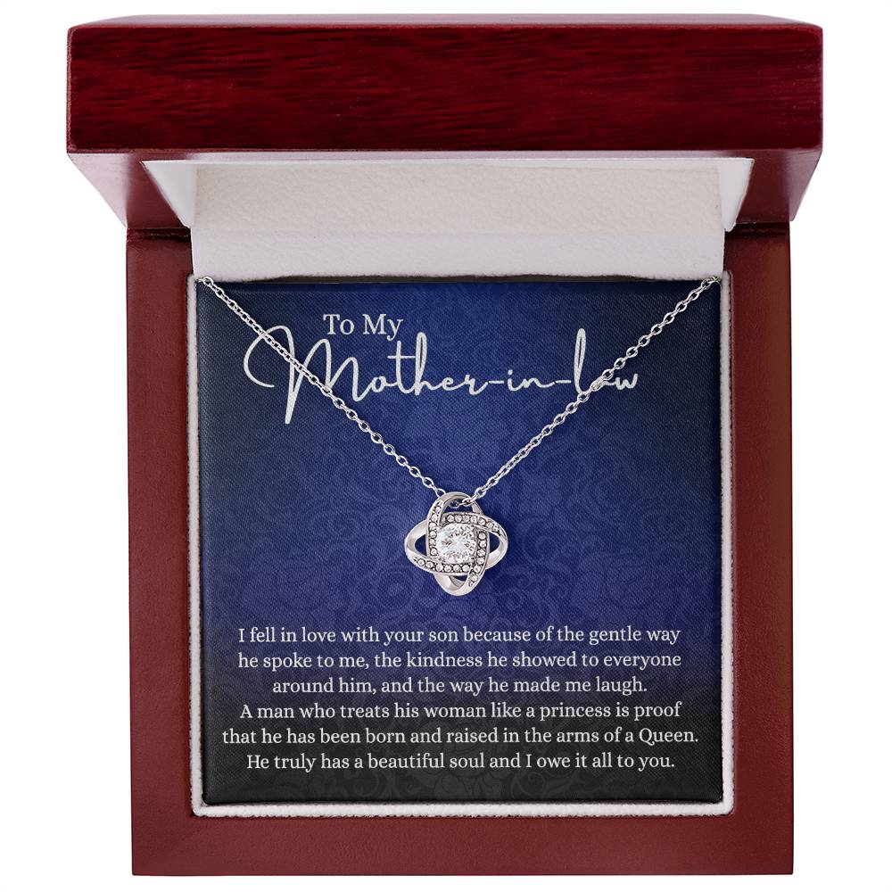 To My Mother in Law Love Knot Necklace, Mother in Law Jewelry Gift Box, Gift Card For Mom, Necklace for Mother in Law Jewelry Gift For Women, To My Mother-in-law On Wedding Day Mother's day Necklace