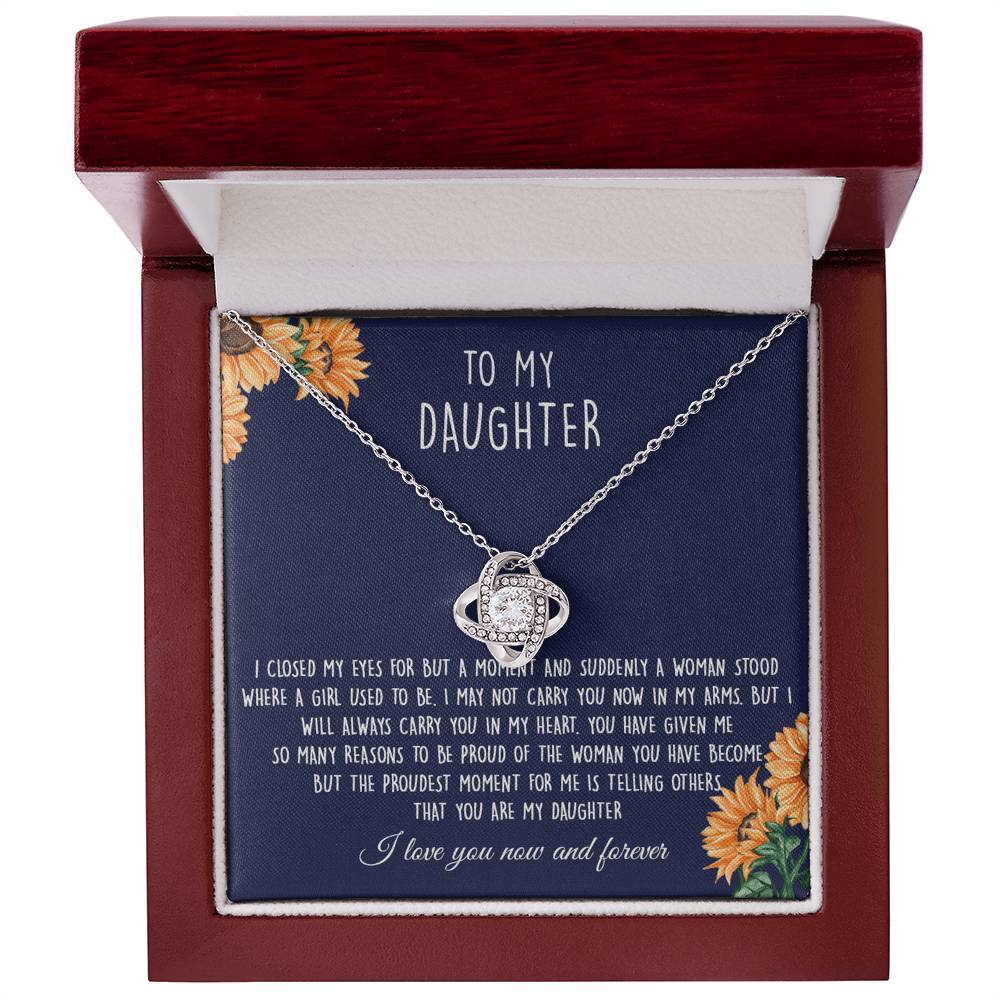 Gift Necklace For Daughter, To My Daughter Love Knot Necklace From Mom - I Love You Now And Forever Necklaces For Daughter From Mom And Dad Daughter Necklace,vSuddenly A Woman Jewelry Gift For Girls