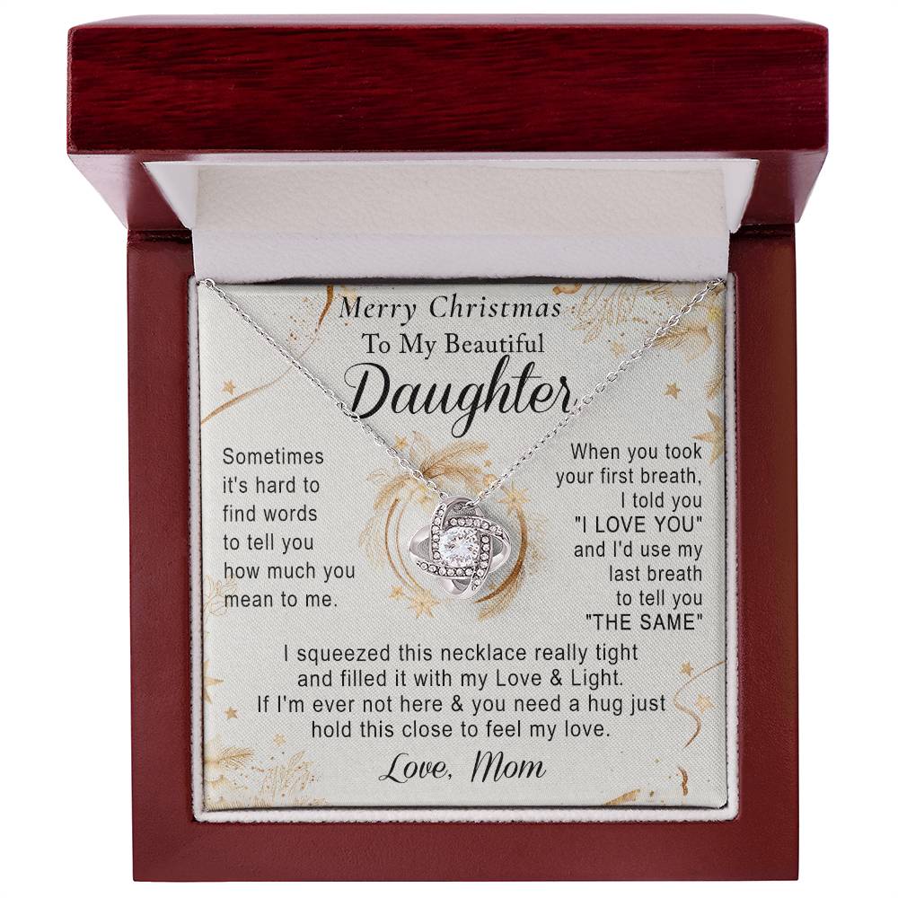 To My Daughter Necklace from Mom, Mother Daughter Jewelry for Daughter Christmas