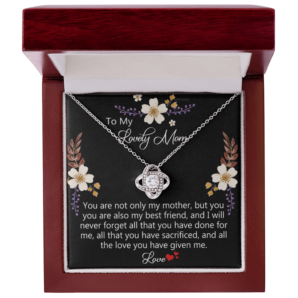 Lovely Mom Necklace, To My Mom Necklace From Daughter Gift For Mom On Birthday Gift Anniversary, Mother' Day Wedding Day Necklace Gift For Mom, Lovely Mom Jewelry Gift For Women, Mom Gift Necklace