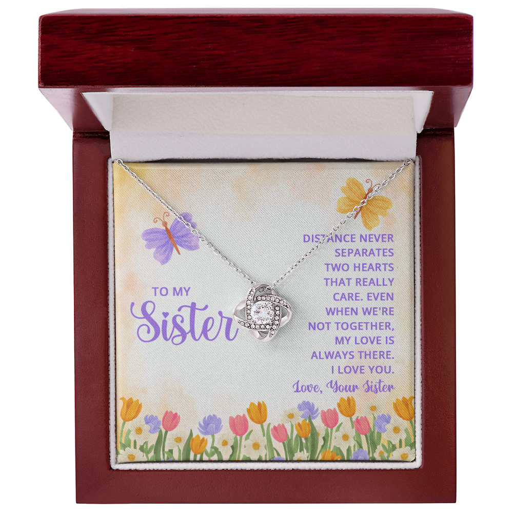 Personalized Jewelry Gift Necklace - To My Sister Love Knot Necklace From Sister, Brother, Sister Gift Necklace On Wedding Gift from Bride, Sister the Bride Necklace, Thank you Gift Pendant Sister