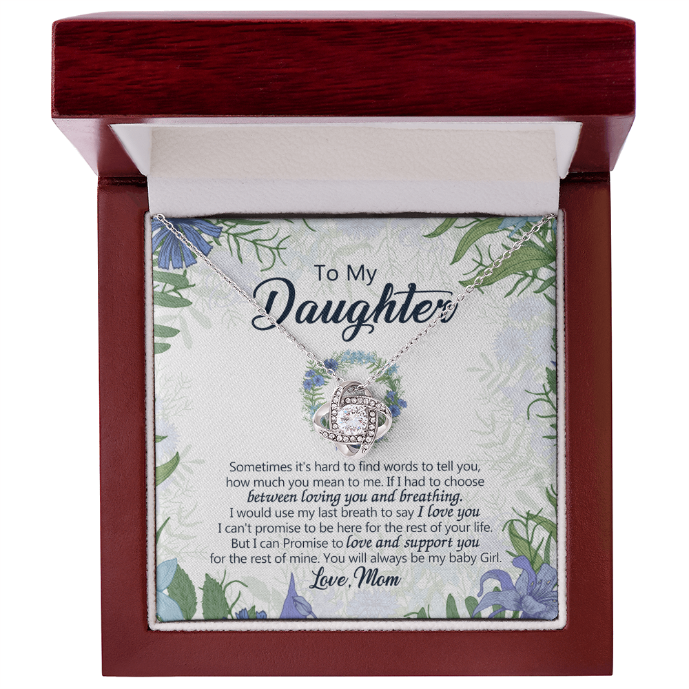 To My Beautiful Daughter Necklace Love Mom Mother And Daughter Necklace Pendant Gift, Mom To Daughter Necklace Gift On Birthday Gift Graduation for Her, Daughter Love You And Support Necklace