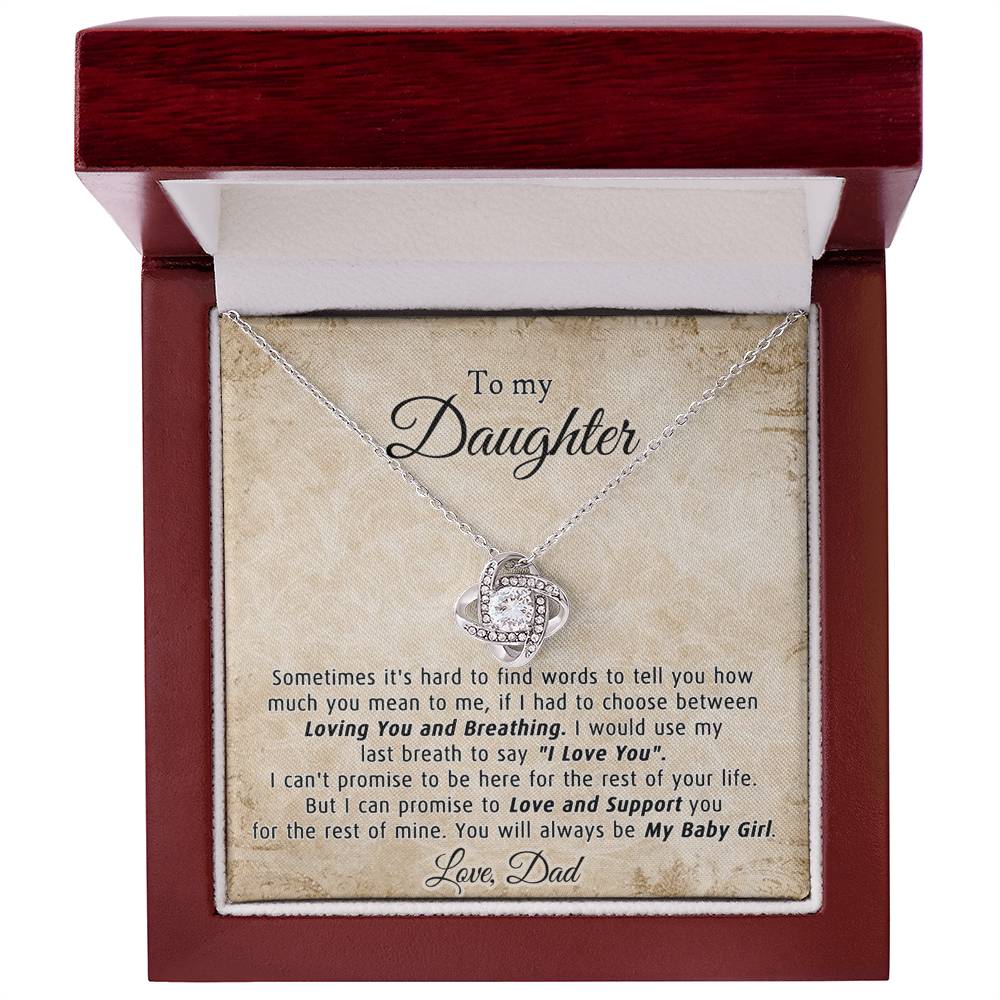 Gifts Necklace for Daughter, To My Daughter Necklace From Dad, Daughter Gift for Christmas, Birthday, Wedding, Graduation Gift Father And Daughter Necklace With Message Card and Gift Box