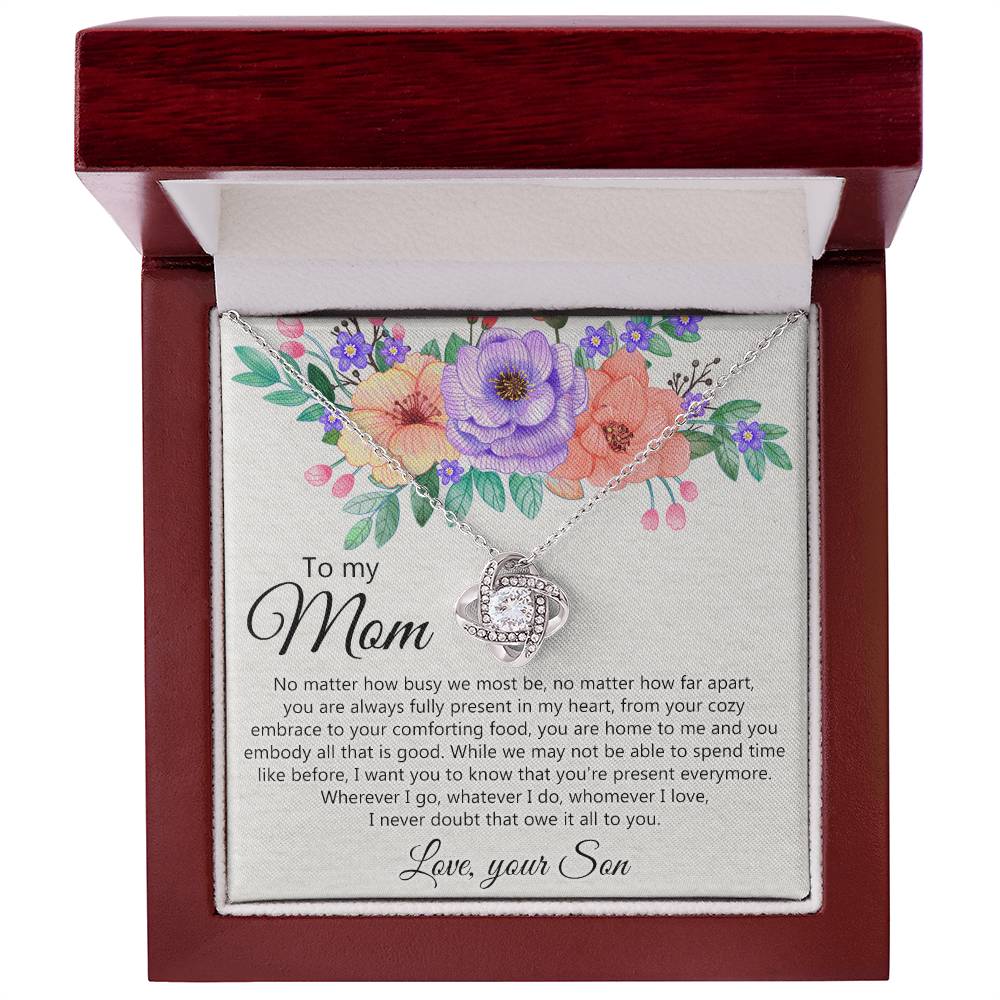 To My Mom Love Your Son Necklace, Meaningful Gift Necklace for Mom, To My Mom Love Knot Necklace, Jewelry Gift For Women, Pendant Gift for Mom, Son to Mom Jewelry Mom Gift Necklace on Mother's Day