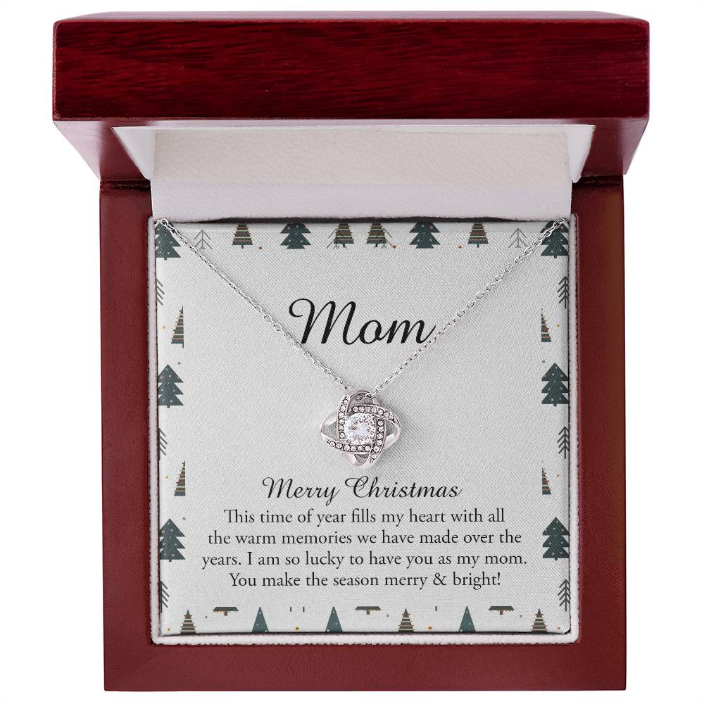 To My Mom Necklace, To My Mom Love Knot Necklace From Daughter Son To Mom Mother In Law Pendant Christmas Necklace Gift For Mother In Law Gift Necklace, Merry Christmas Necklace Gift For Mom, Mommy
