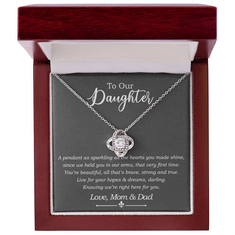 Daughter Gift Necklace, To My Daughter Gift Necklace From Mom And Dad , Step Daughter Necklace, Stepdaughter Gifts from Stepmom Stepdad Gifts from Stepdad Includes Message Card and Gift Box