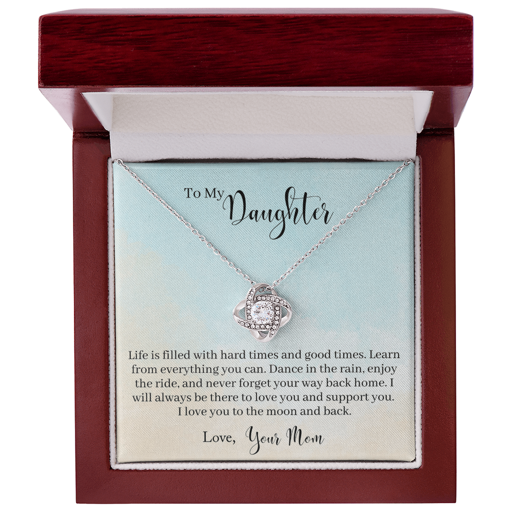 To My Daughter Love Knot Necklace From Mom, Happy Graduation Gift Necklace, Mother And Daughter Love Knot Necklace, Daughter Gift Necklace From Mommy Mother To Daughter Jewelry Gift For Girls