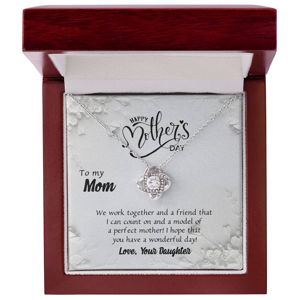 Happy Mother's Day Necklace, To My Mom Love Knot Necklace Gift From Daughter, Mom Your Daughter Necklace, Daughter And Mother Love Knot Pendant Gift For Mom Gift Necklace, Jewelry Gift For Women