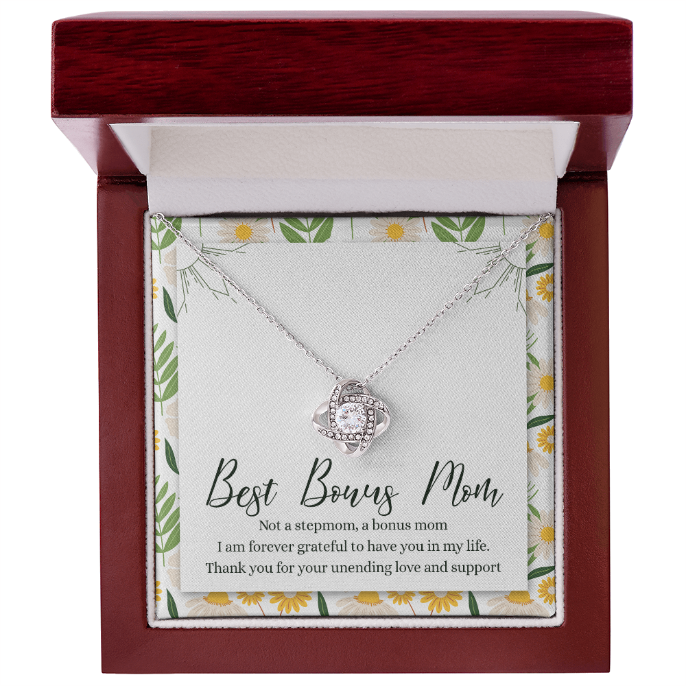Gifts Necklace For Best Bonus Mom, To My Bonus Mom Necklace From Bonus Daughter, Bonus Mother Gift Necklace On Mother's Day, Birthday Gift Anniversary Jewelry For Women, Bonus Mom Gift Necklace