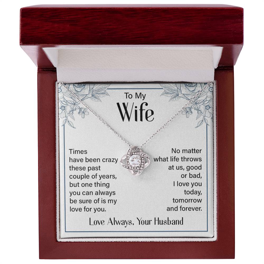 Love Always Your Husband Necklace, To My Wife Necklace From Husband, Future Wife Love Knot Necklace, Jewelry Gift For Women, Badass Wife My Love For You Gift Necklace Soulmate Gift Love Knot Pendant