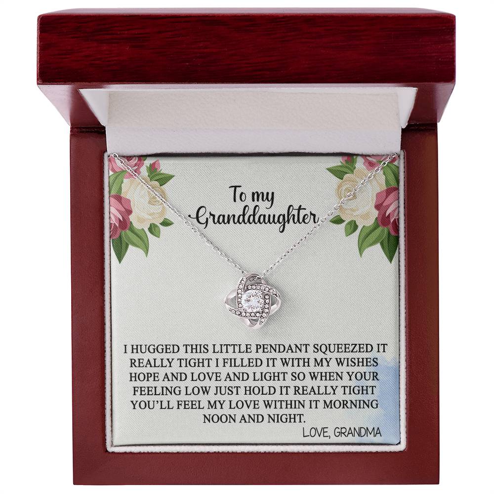 Love Knot Necklace Granddaughter Gifts From Grandma Grandpa - Granddaughter Necklace Card Message Gifts With Message Card and Gift Box On Graduation Gift Birthday Gift Christmas Inspirational Quotes