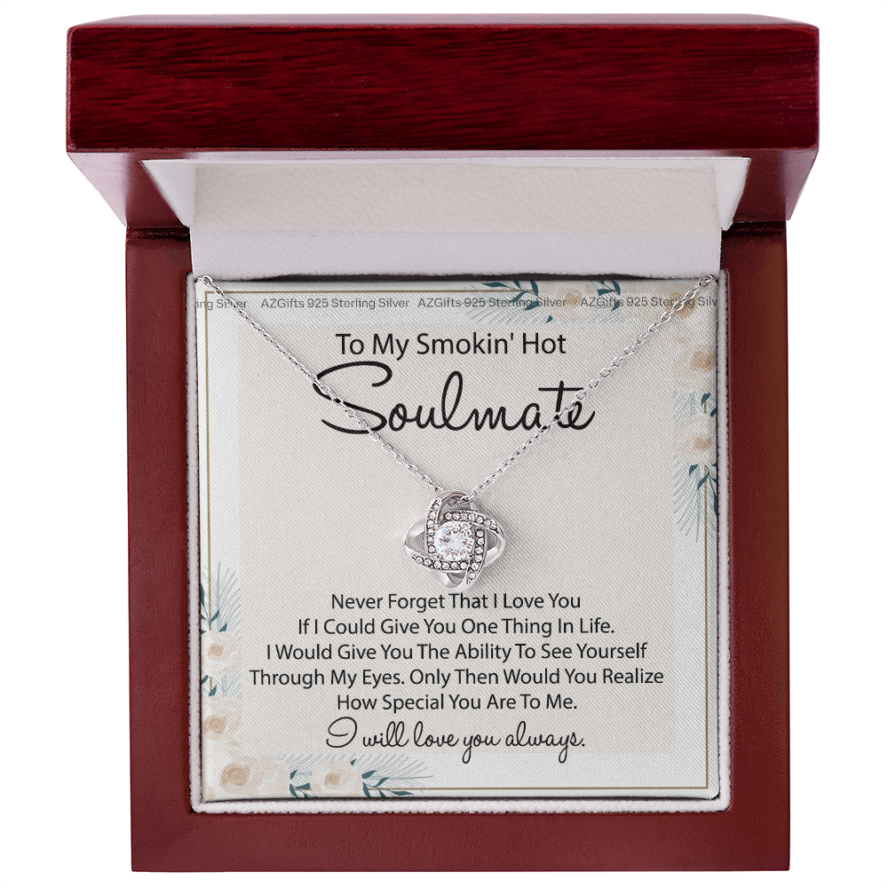 To My Smokin Hot Soulmate Necklace Gift From Husband Boyfriend, Birthday Necklace For Wife, Smokin Hot Gift Necklace for Her Romantic, Girlfriend Gift Necklace Smokin Hot Soulmate Message Card