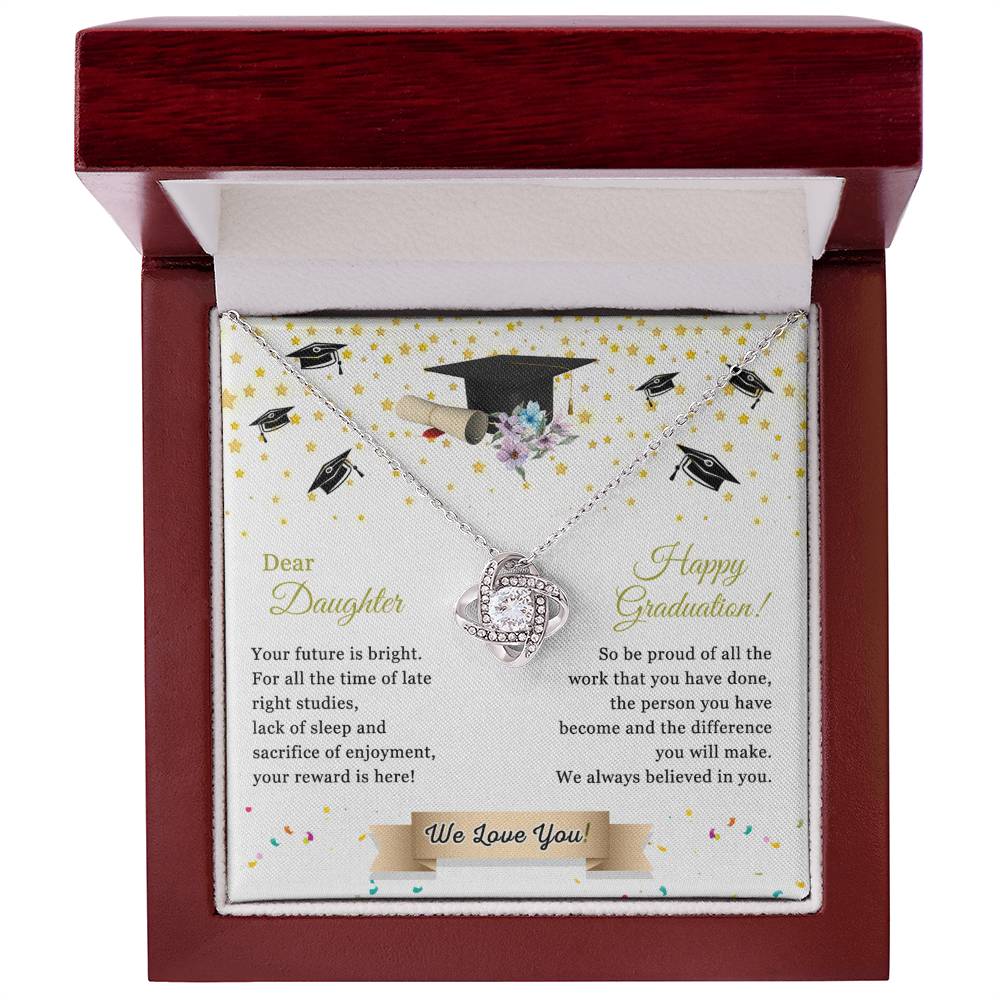 Graduation Gift for Her, To My Daughter Necklace From Parent We Love You Necklace, College Graduation Gifts Pendant For Daughter Graduation Necklaces High School Graduation Gift for Daughter
