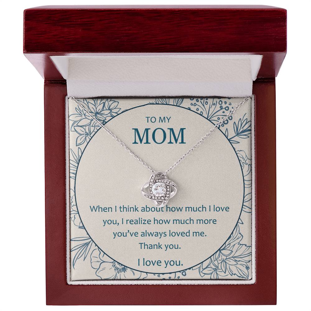 Mother And Daughter Necklace, To My Mom Love Knot Necklace From Daughter, Thank You Necklace Gift For Mom, Mother On Birthday Gift Anniversary Wedding Day Necklace For Mom, Daughter To Mom Pendant