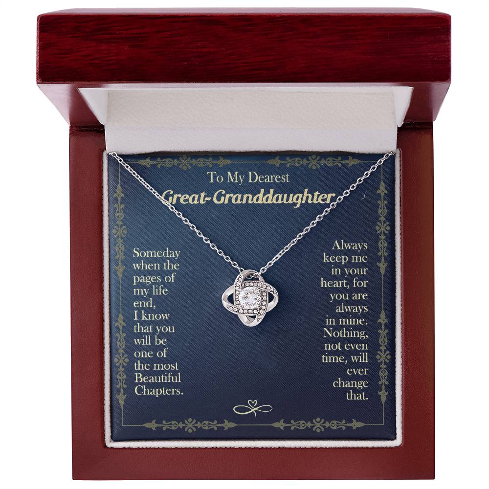Granddaughter Gifts Necklacce from Grandma - To My Dearest Great Granddaughter Love Knot Necklace from Grandma Jewelry Gift for Girls, Granddaughter Pendant Necklaces gifts Birthday Graduation Gift