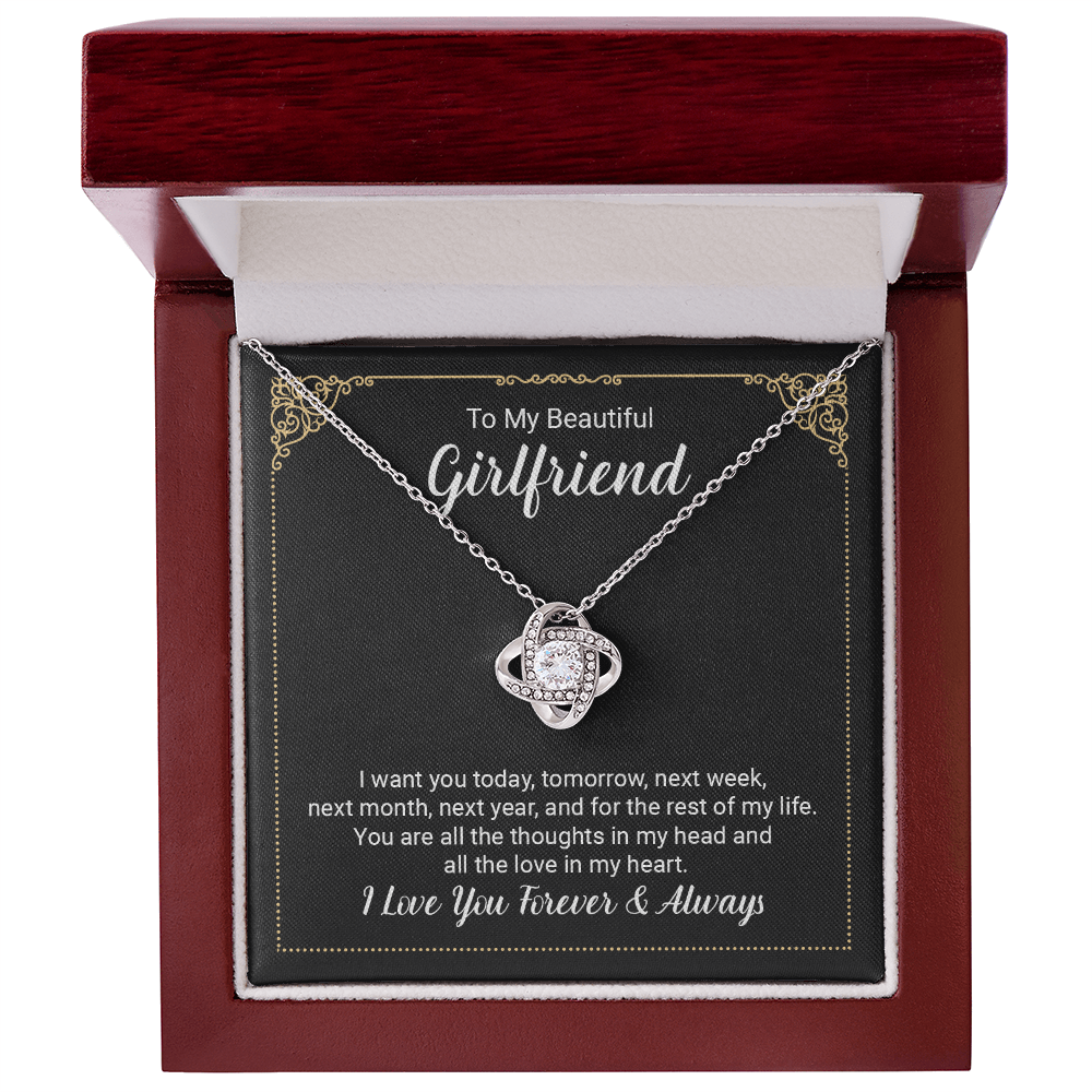To My Beautiful Girlfriend Necklace From Boyfriend On Christmas, Birthday Gifts