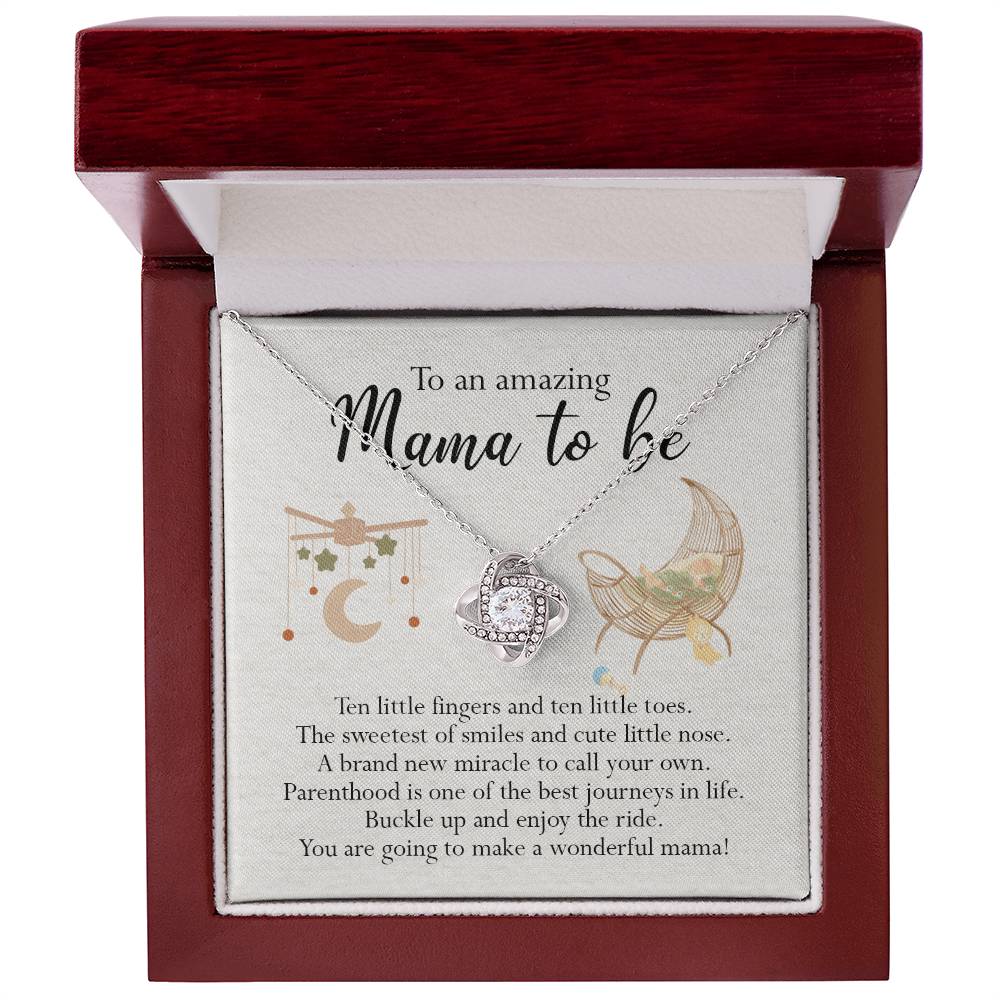 To An Mama To Be Gift Necklace, To An Amazing Mama To Be Love Knot Necklace For New Mom Expecting Mom Mother's Day Gift Idea Necklace For New Mom, Mama To Be Gift Necklace Jewelry Gift for Women