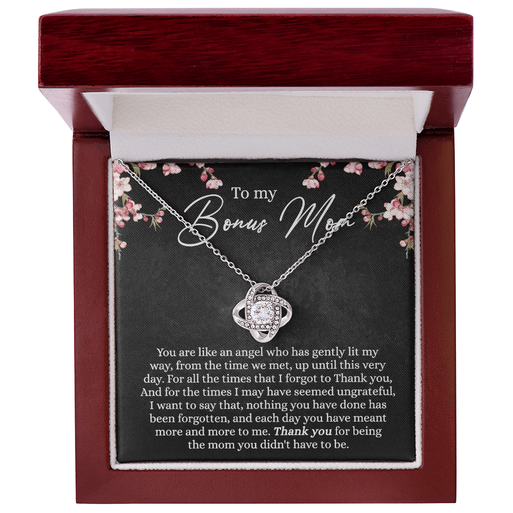 To My Bonus Mom Necklace From Bonus Daughter, Gifts For My Bonus Mom, Thank You For Being Necklace For Mom, Bonus Mother Gift Necklace On Mother's Day, Jewelry For Women, Bonus Mom Gift Necklace