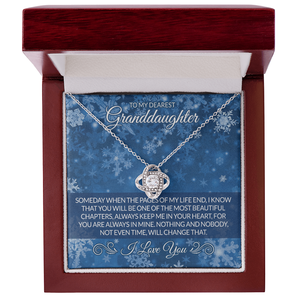 Granddaughter Love Knot Necklace - To My Dearest Granddaughter Necklace From Grandma Grandmother, I Love You Necklace Christmas For Granddaughter, Gift Necklace For Granddaughter Christmas Necklace