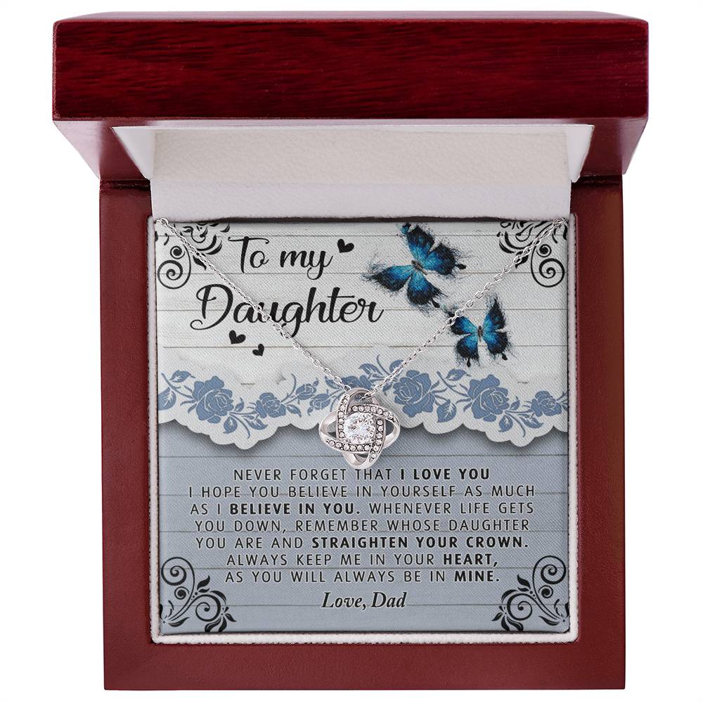 To My Daughter Necklace from Dad Father to Daughter Necklace, Pendant Gift Daughter Wedding Gift Necklace Present Graduation Gift Daughter Birthday Xmas Jewelry Gift For Girls Little Girl Necklace