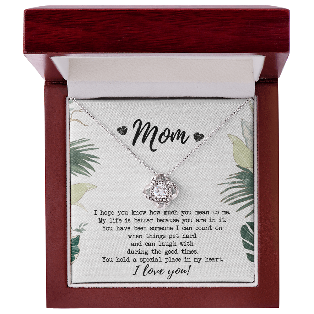 Mothers Day Necklace Gift, Gift Necklace for Mom, To My Mom Love Knot Necklace From Daughter, Mother And Daughter Gift Necklace, Jewelry Gift For Women, Mother Gift Necklace I Love You