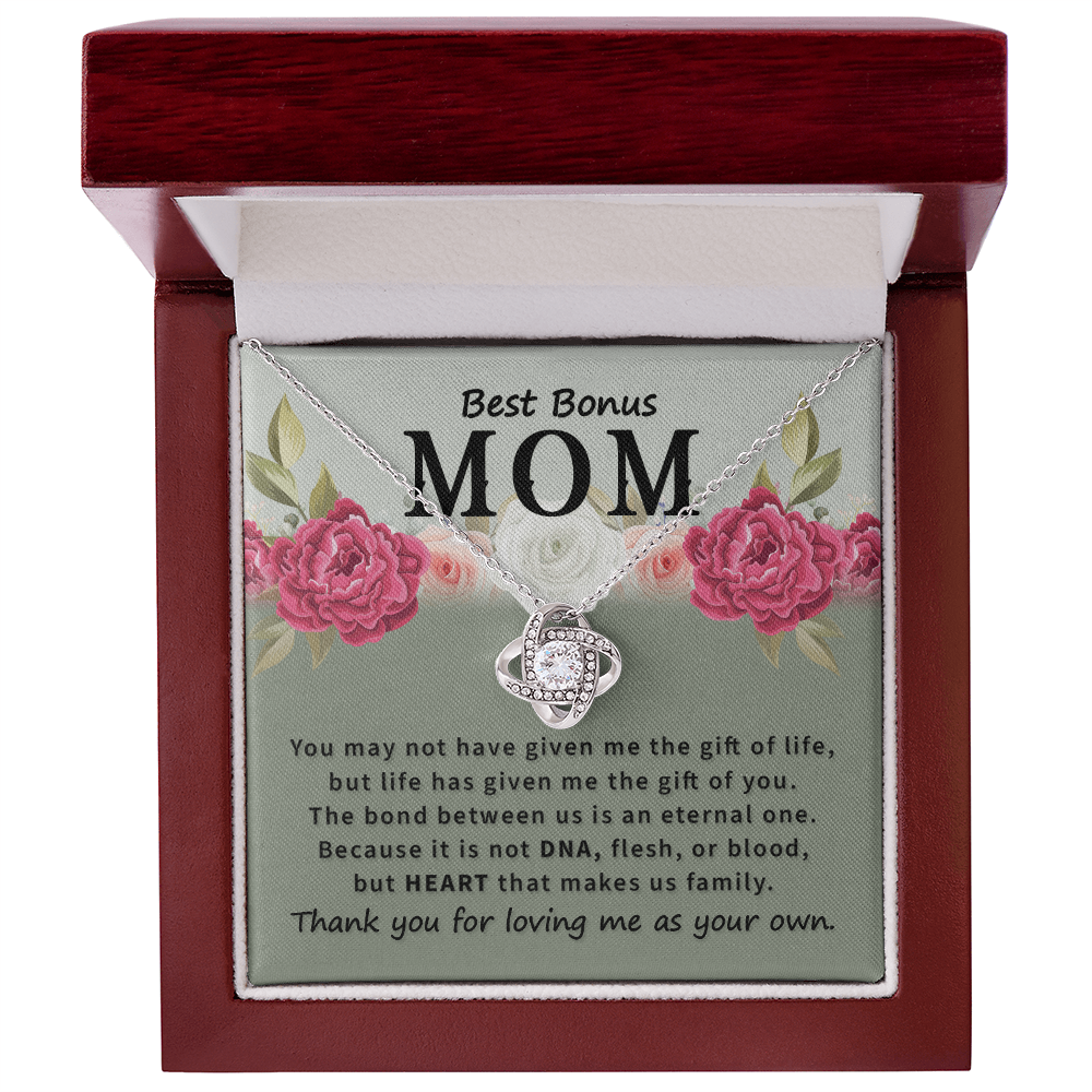 Bonus Mom Gifts from Bonus Daughter, To My Bonus Mom Necklace From Daughter, Necklace Gifts for Bonus Mom On Mothers Day, Anniversary, Mother And Daughter Necklace Gift For Mom, Mother Gift Necklace