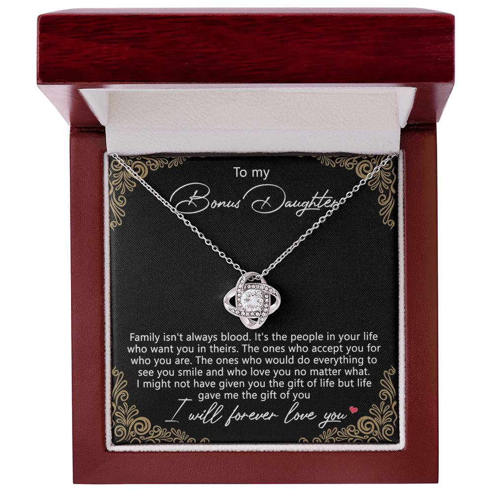 Bonus Daughter Gifts Necklace - To My Bonus Daughter Gifts From Stepmom, Adopted Daughter Necklace, Step Daughter Gifts, To My Daughter Necklace From Mom Jewelry Gift For Girls, Bonus Daughter