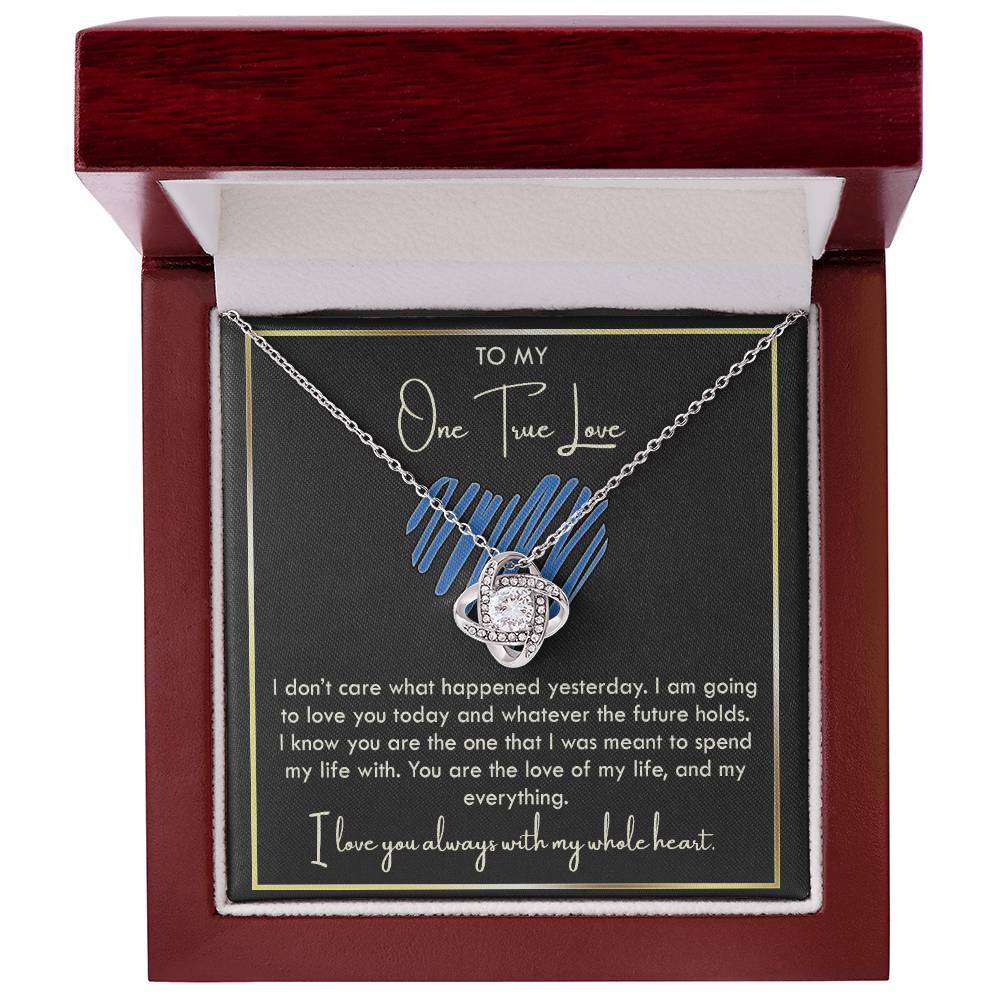 To My Girlfriend Necklace From Boyfriend, Husband, To My One True Love Knot Necklace With Message Card, Gift Necklace For Soulmate, Wife On Valentine s Day Gift For Wife, Soulmate Birthday Gift
