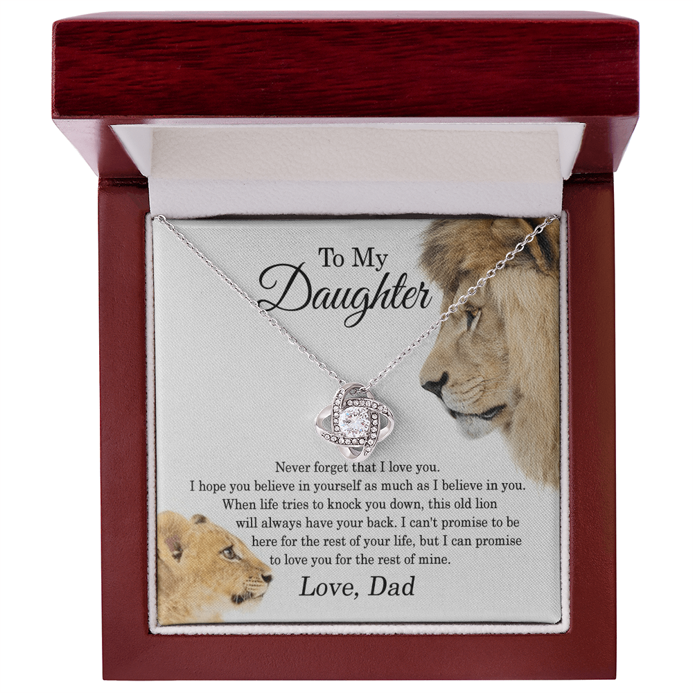 Father To Daughter Lion Gifts Necklace From Dad, To My Daughter Necklace From Daddy On Graduation, Birthday, Valentines, Christmas For Badass Beautiful Girls Jewelry Gift For Girls, Little Girl