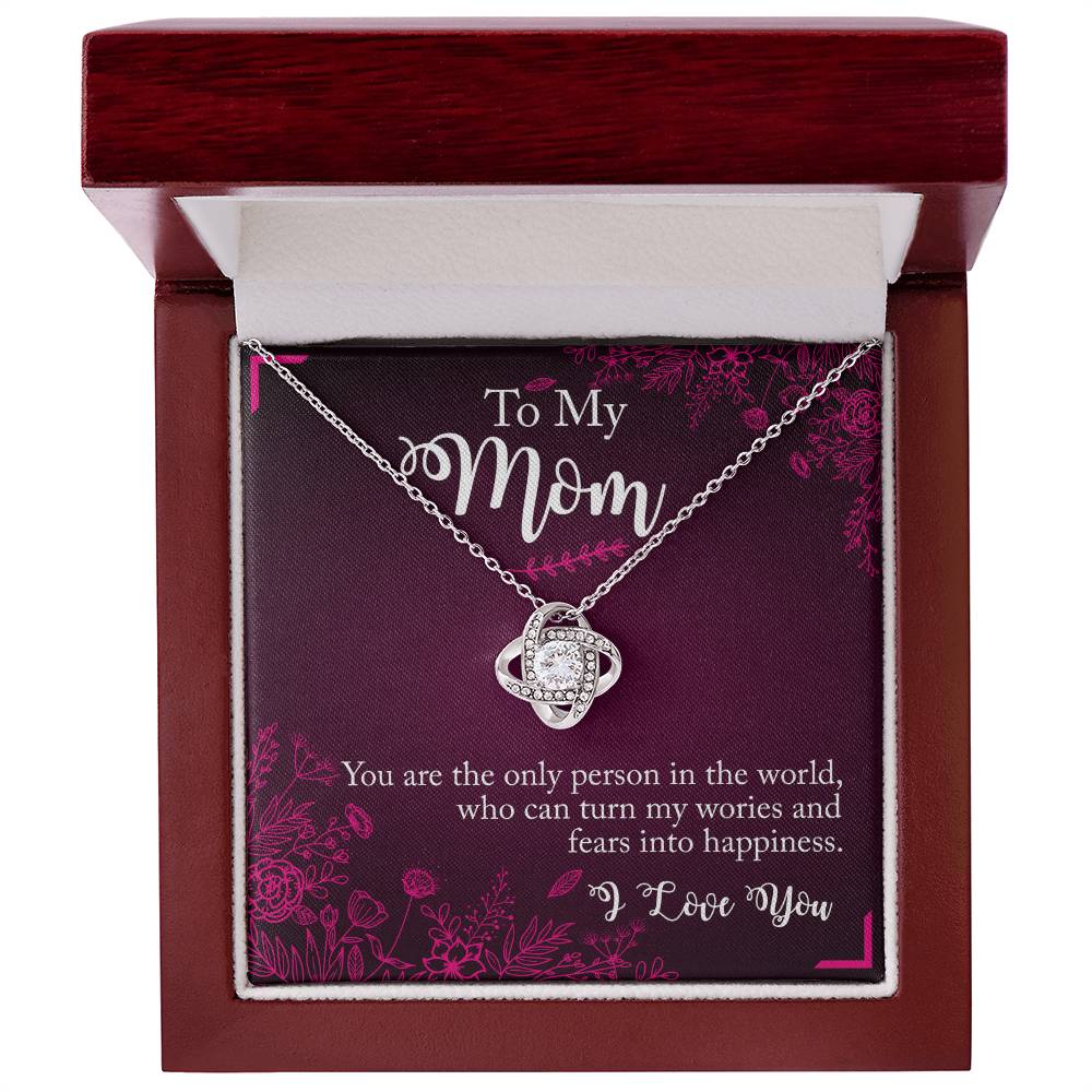 To My Mom Necklace From Daughter, You Are The Only Person Necklace Gift For Mom, Mother And Daughter Love Knot Necklace, Mom Gift Necklace On Birthday Gift, Anniversary Pendant Gift For Mom Jewelry