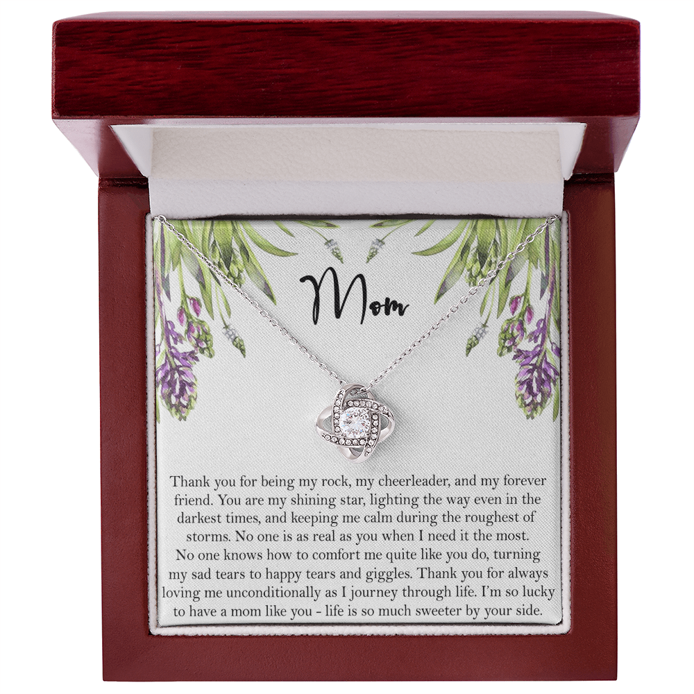 Thank You Mom Gift Necklace, To My Mom Love Knot Necklace Gift From Daughter And Mother Love Knot Pendant Gift For Mom, Bonus Mom Gift Necklace Thank You Pendant Gift For Mom, Jewelry Gift For Women