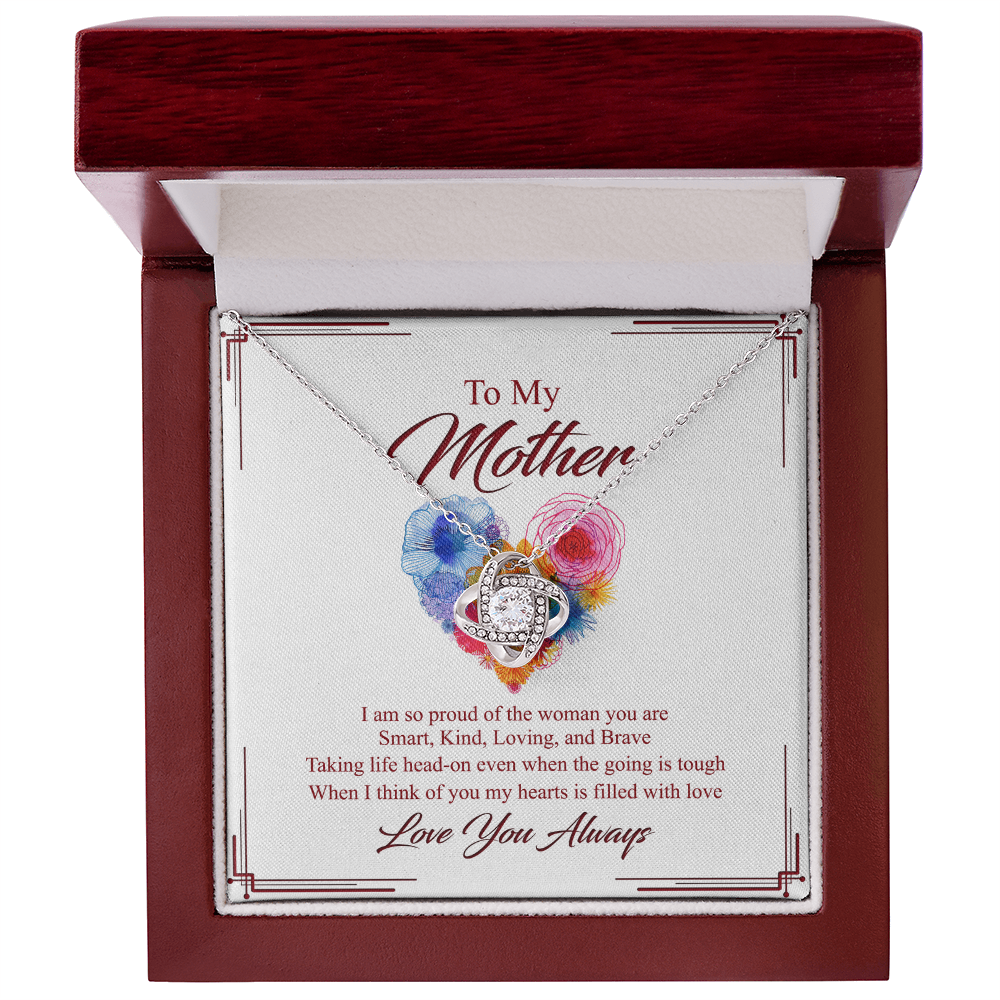 Mother Gift Necklace, To My Mother Love Knot Necklace Gift From Daughter And Mother Love Knot Pendant Gift For Mom Bonus Mom Gift Necklace Love You Always Pendant Gift For Mom Jewelry Gift For Women