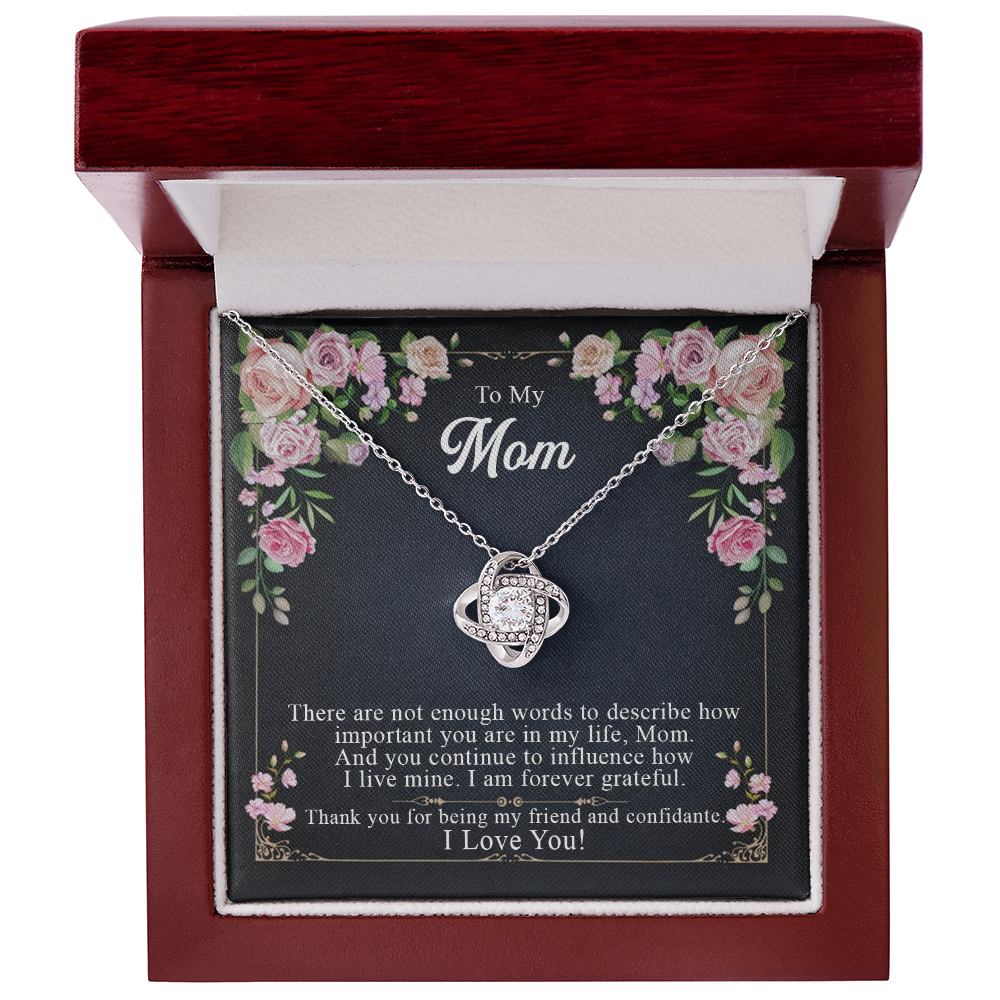 To My Mom Love Knot Necklace, Gift Necklace for Mother, Mother's Day Gift